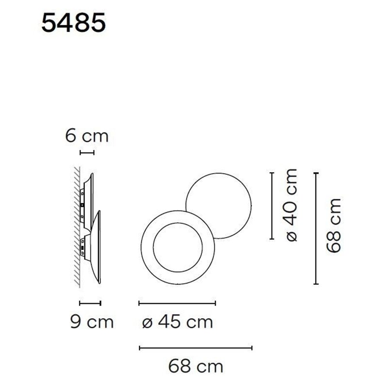 Vibia Puck Wall Art Double 68 applique