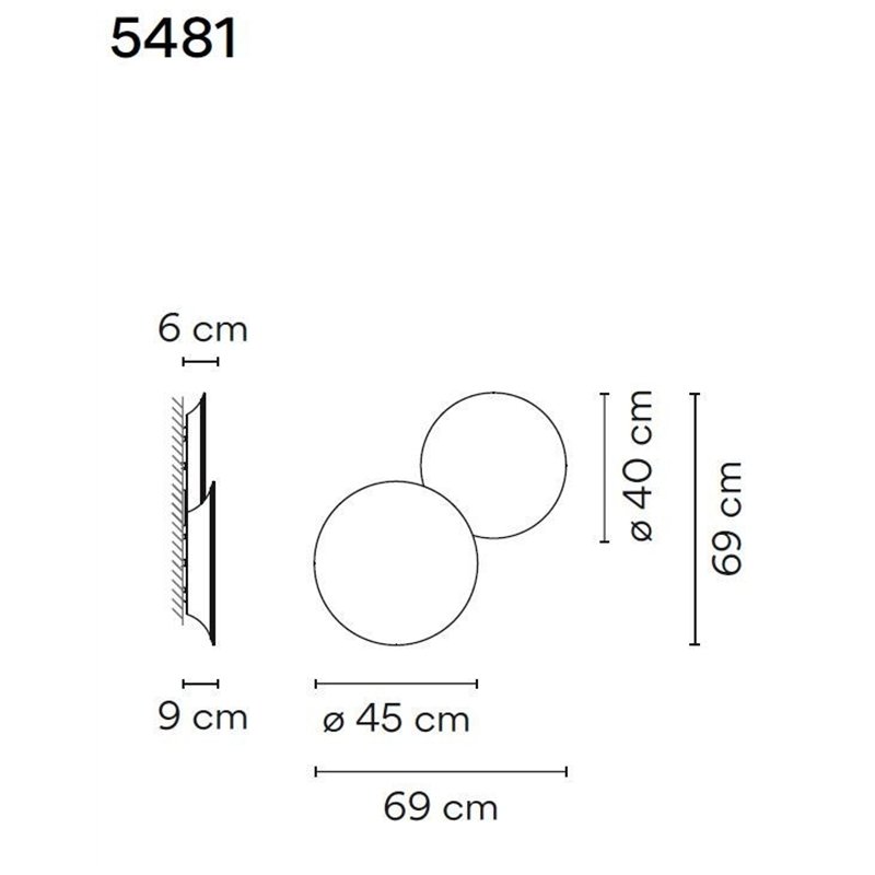 Vibia Puck Wall Art Double 69 applique