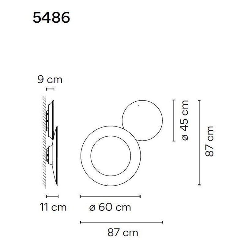 Vibia Puck Wall Art Double 87 A applique