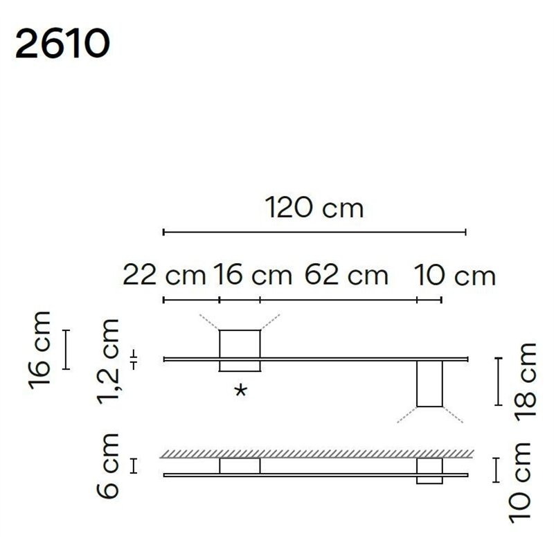 Vibia Structural 2X Extended 120 applique