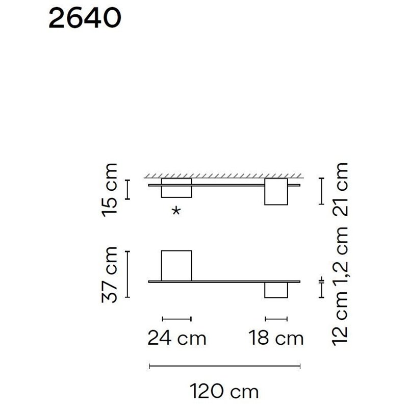 Vibia Structural 2X Extended 120 plafonnier