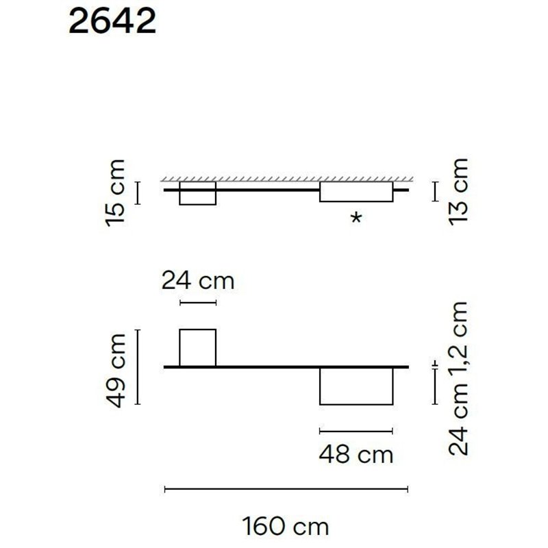 Vibia Structural 2X Extended 160 plafonnier