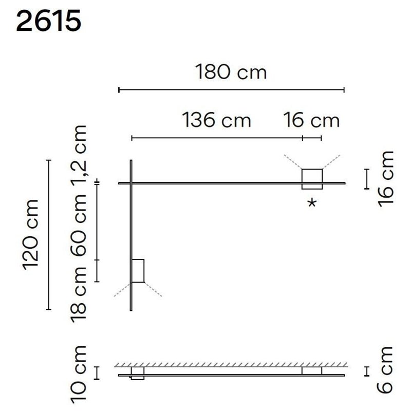 Vibia Structural 2X Extended 180X120 applique