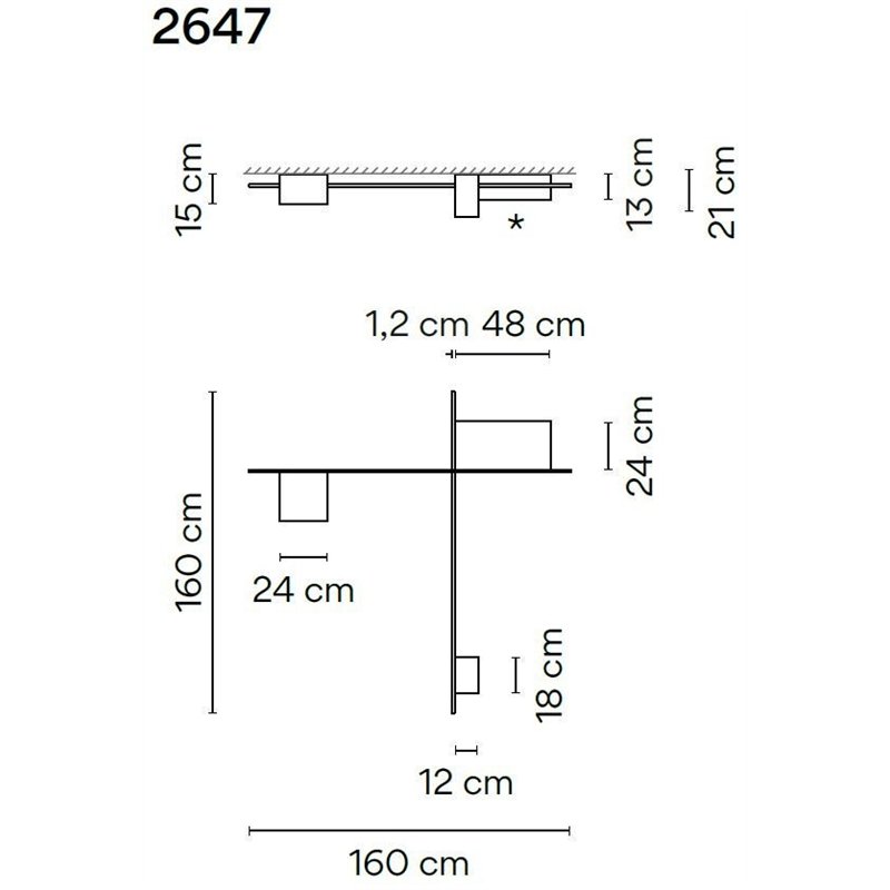 Vibia Structural 3X Extended 160 plafonnier