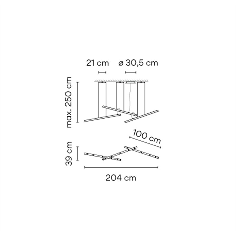 Vibia Halo lineal 3x - 2341 lampe a suspension