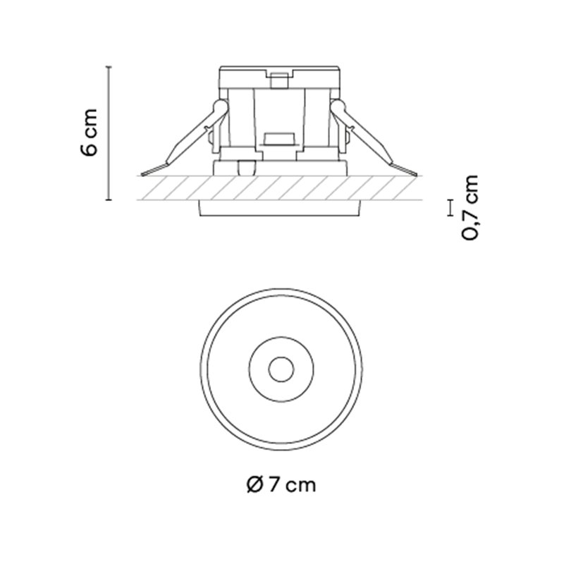 Vibia Circle Trim Narrow Ø 7 cm - 3300 spot encastré
