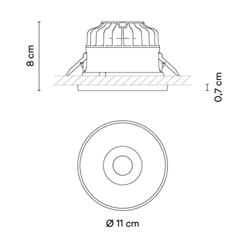 Vibia Circle Trim Wide Ø 11 cm - 3326 spot encastré