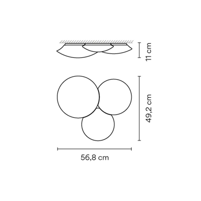 Vibia Puck 3x LED G9 - 56,8 cm - 5435 plafonnier