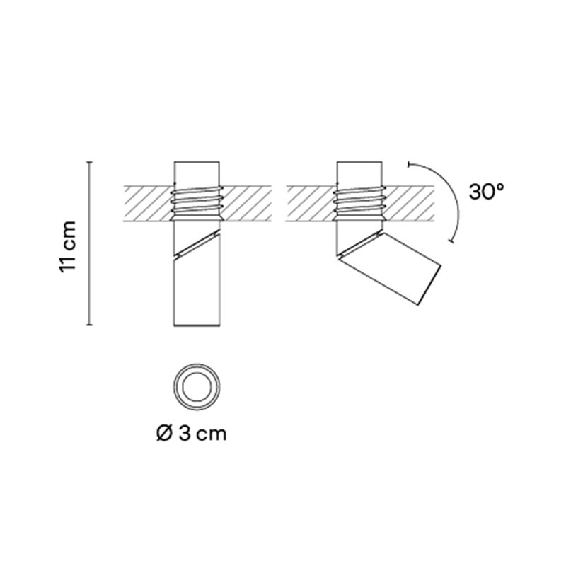 Vibia Bind solo Spotlight Ø 3 cm x 11 cm Medium - 6624 spot encastré