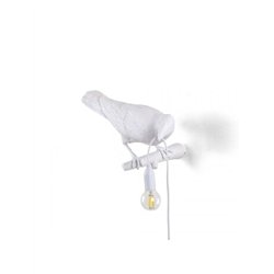 SELETTI Vogellampe Links Indoor Weiß