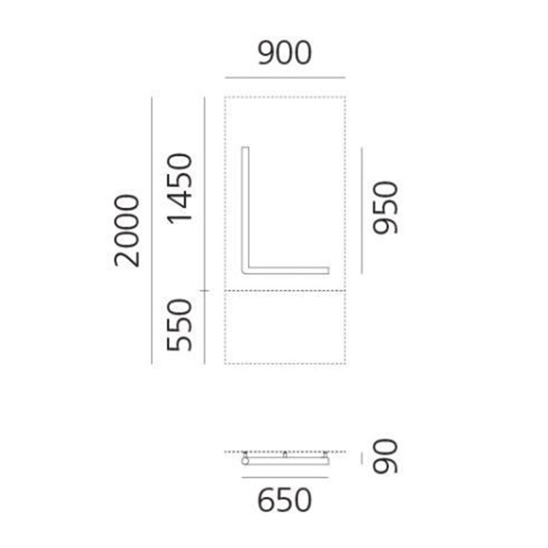 Artemide Alphabet Of Light Wall lamp "L" uppercase
