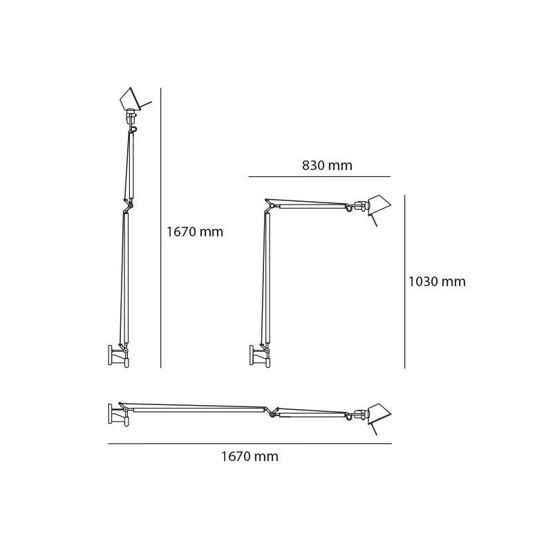 Artemide Tolomeo Braccio Led Body lamp + Wall support