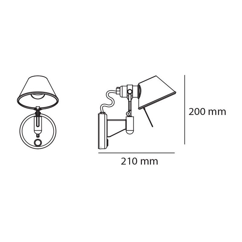 Artemide Tolomeo Micro Faretto Wall no switch