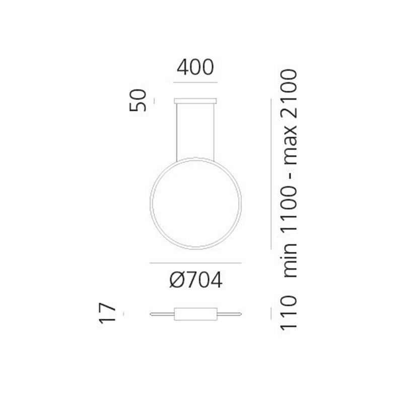Artemide Discovery Vertical 70 White Violet Integralis Suspension lampe a suspension