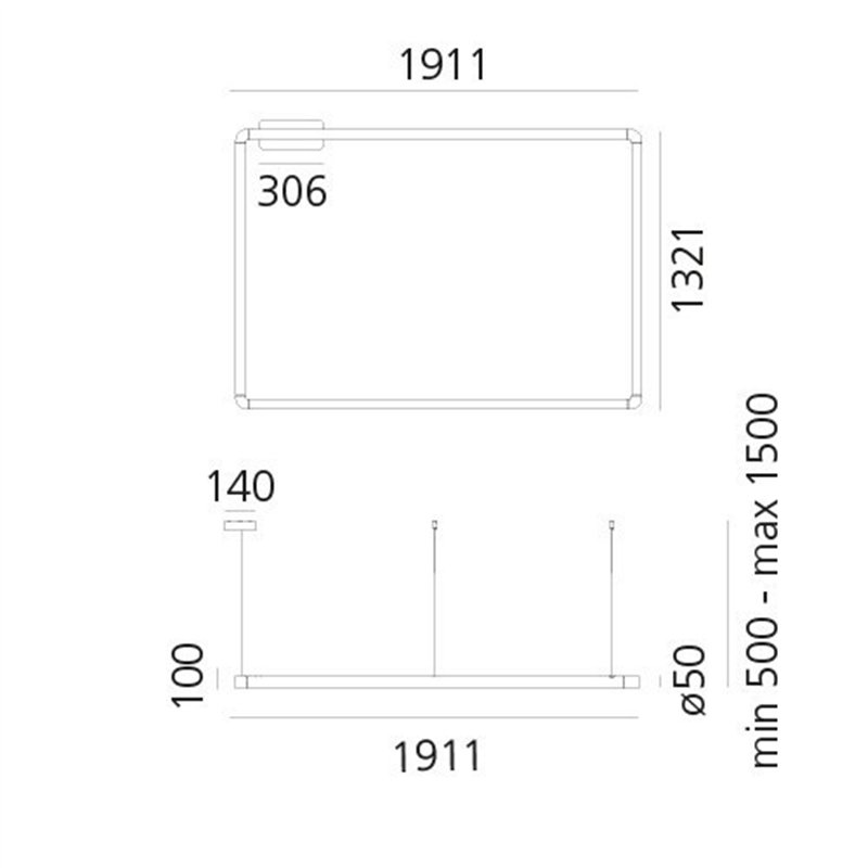 Artemide Alphabet Of Light Rectangular 120 lampe a suspension