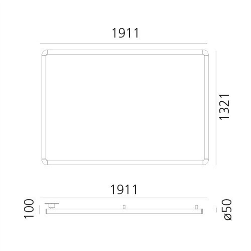 Artemide Alphabet Of Light Rectangular Semi-Recessed Plafonnier / Applique