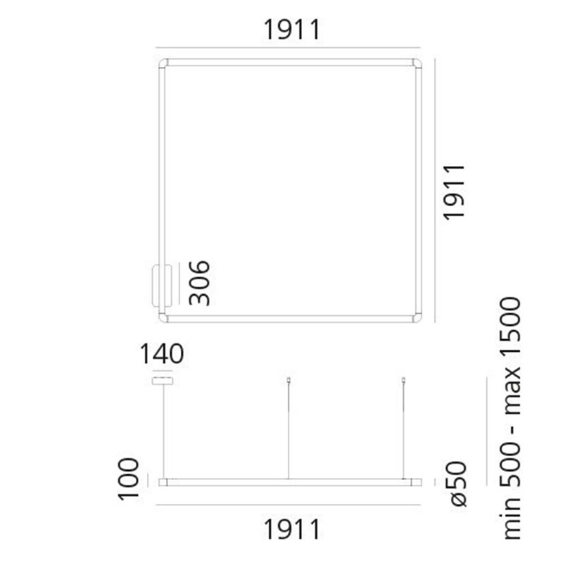 Artemide Alphabet Of Light Square 180 suspension lamp