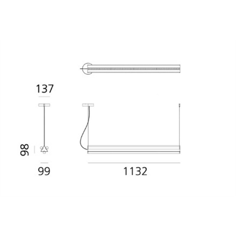 Artemide Dreispitz - 2 Diffused + 1 Controlled Emission - 120 - Horizontal  lampe à suspension