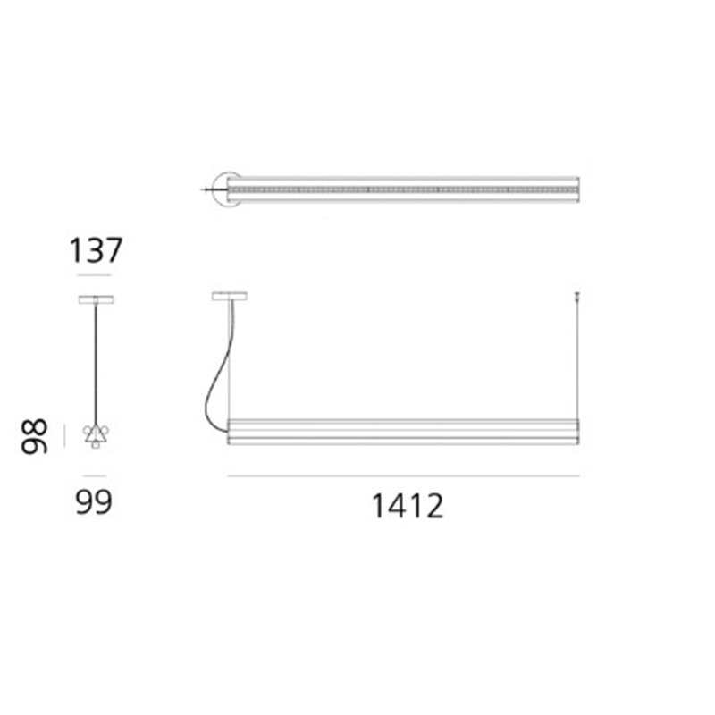 Artemide Dreispitz - 2 Diffused + 1 Controlled Emission - 150 - Horizontal  lampe à suspension
