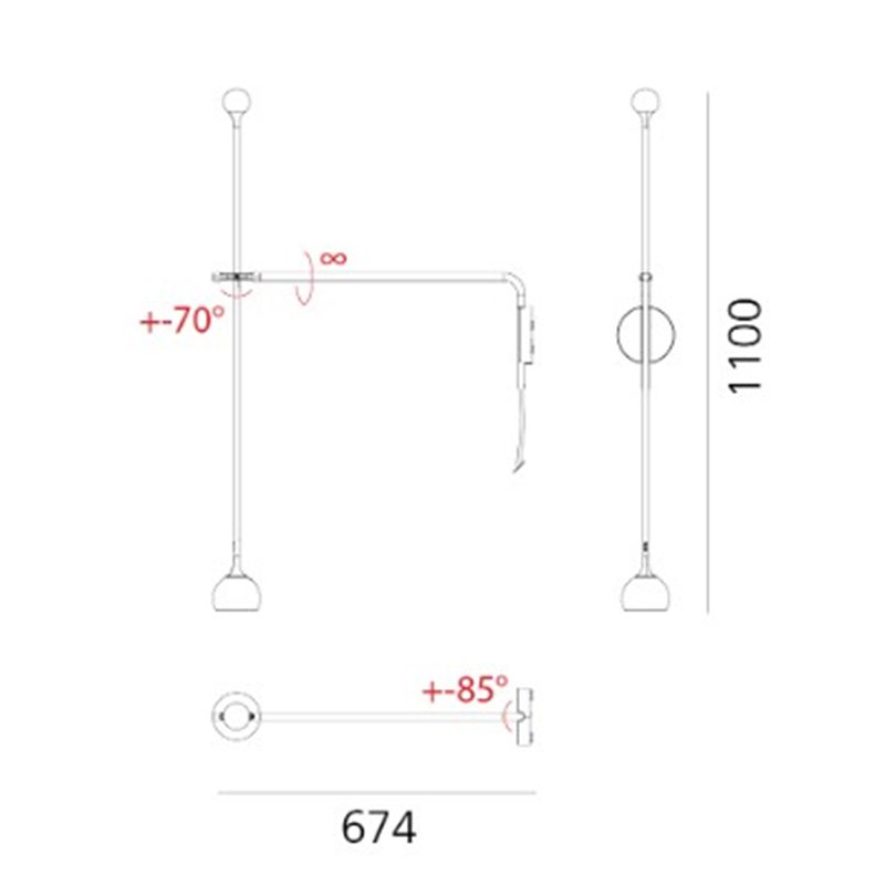 Artemide Ixa Arm Plug Wandlampe