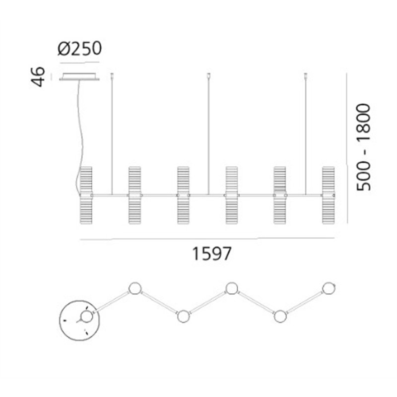 Artemide Zephyr Linear lampe à suspension