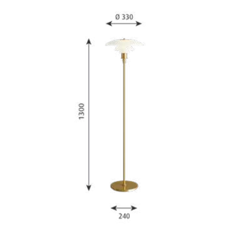 Louis Poulsen Ph 4½-3½ Glass Floor Lampe De Sol