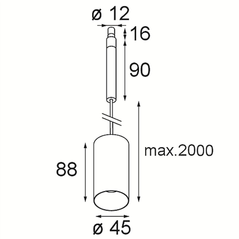 Modular Lighting Minude 45 suspension jack LED Decken- / Wandlampe - Schwarz - Outlet