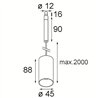 Modular Minude 45 suspension jack LED Lampe à suspension - Noir - Outlet