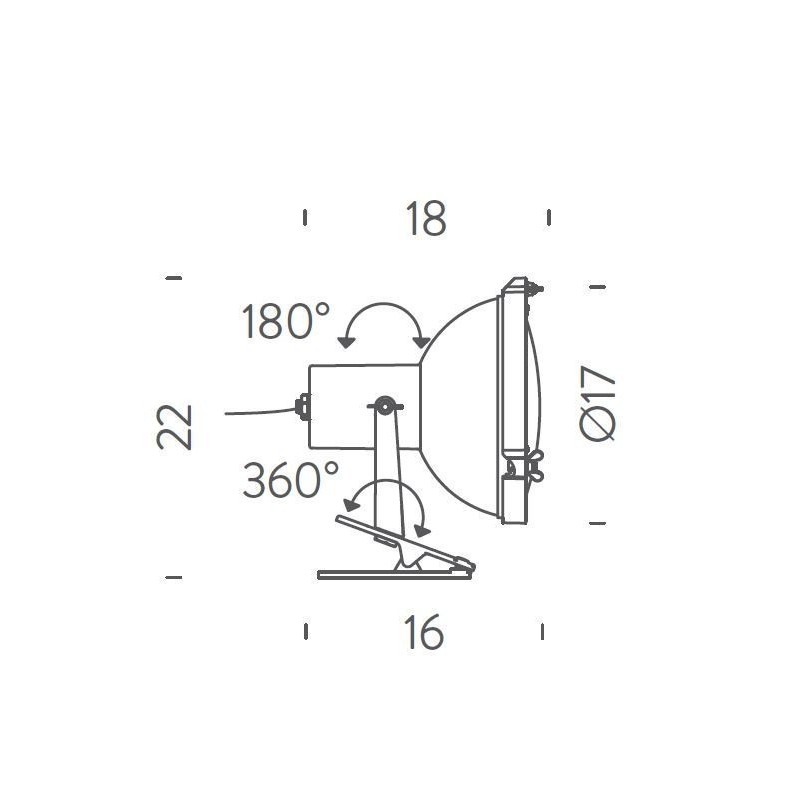 Nemo Projecteur 165 parete Applique