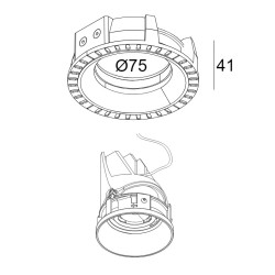 Delta Light Mounting Kit Deep Entero Rd-S Trimless