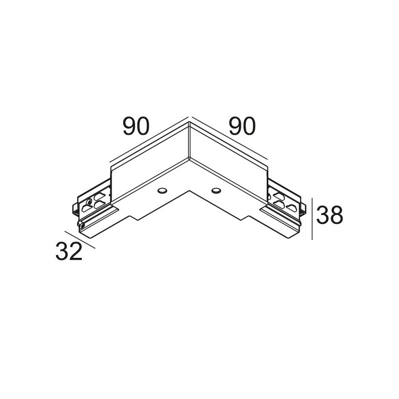 Delta Light TRACK 3F DIM CORNER 90° IN