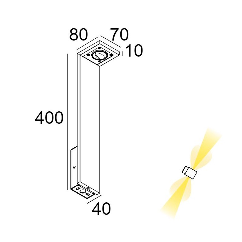 Delta Light Elbo Symmetric P 40 Lampadaire extérieur