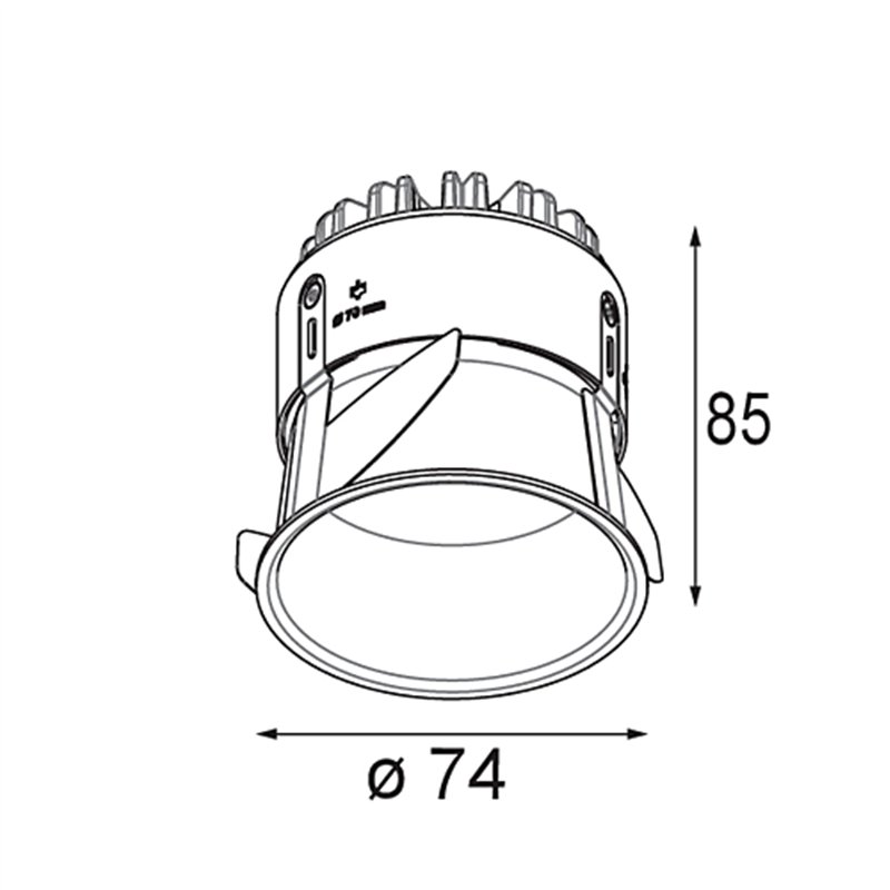 Modular Thimble Recessed 74 1x IP55 LED spot encastré