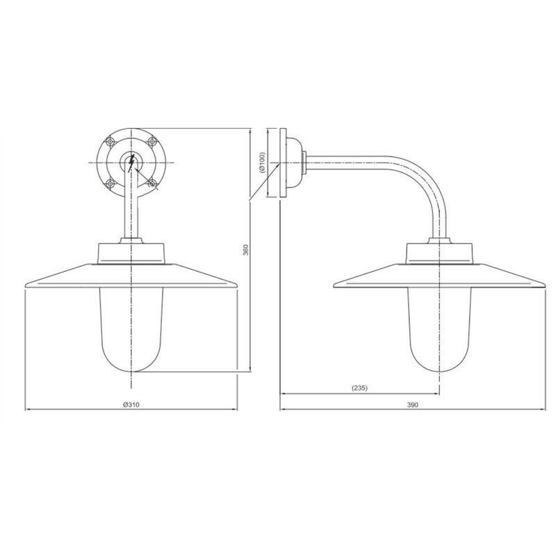 Tekna NAUTIC QUAY LIGHT 90° Applique