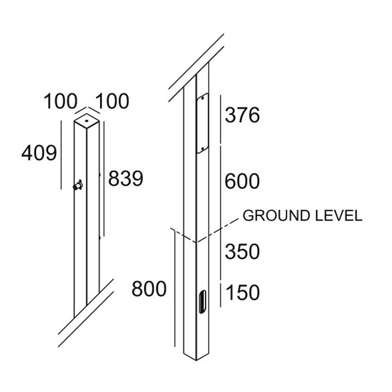 Delta Light POLESANO 4M - 3 ANCHORED Poteau de jardin