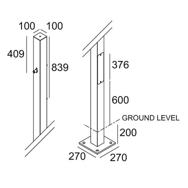 Delta Light POLESANO 4M - 3 BASE Poteau de jardin