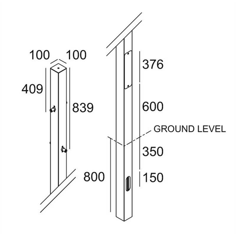 Delta Light POLESANO 4M - 4 ANCHORED Poteau de jardin