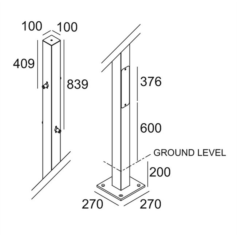 Delta Light POLESANO 4M - 4 BASE Poteau de jardin