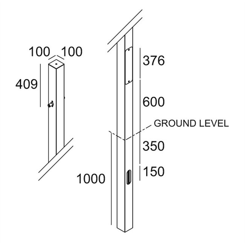 Delta Light POLESANO 6M - 21L ANCHORED Poteau de jardin