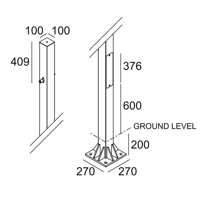 Delta Light POLESANO 6M - 21L BASE Poteau de jardin
