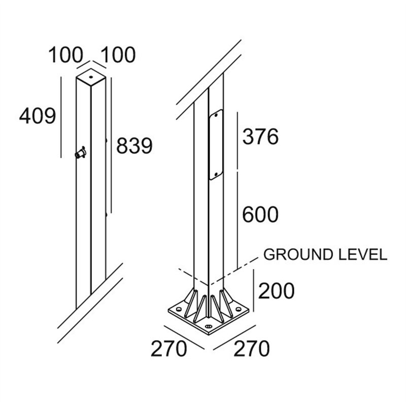 Delta Light POLESANO 6M - 3 BASE Poteau de jardin