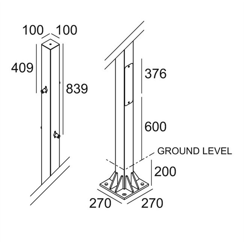 Delta Light POLESANO 6M - 4 BASE Poteau de jardin