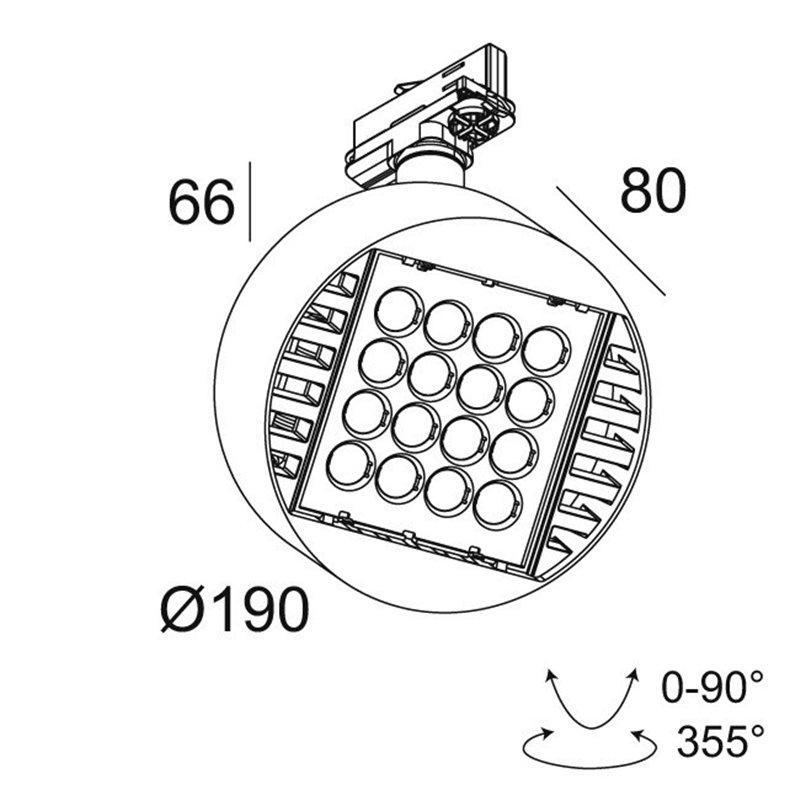 Delta Light FRAGMA 4X4 ADM DIM1P Éclairage sur rail