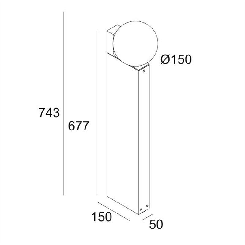 Delta Light OONO P70 DIM 8 Lampadaire extérieur