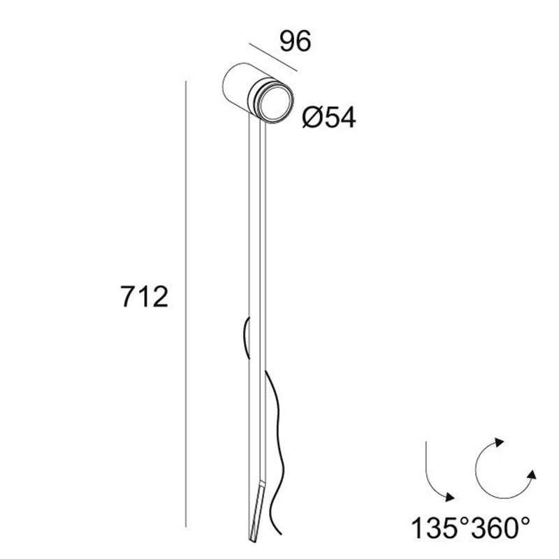 Delta Light SPIX M PIN Lampadaire extérieur