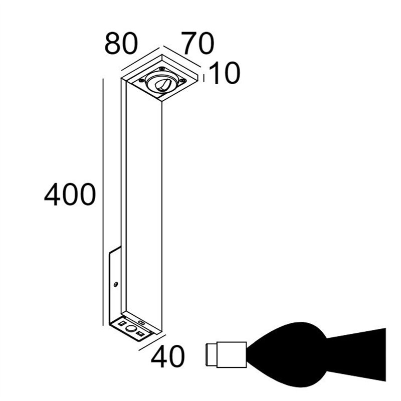 Delta Light Elbo Asymmetric P 60 Lampadaire extérieur