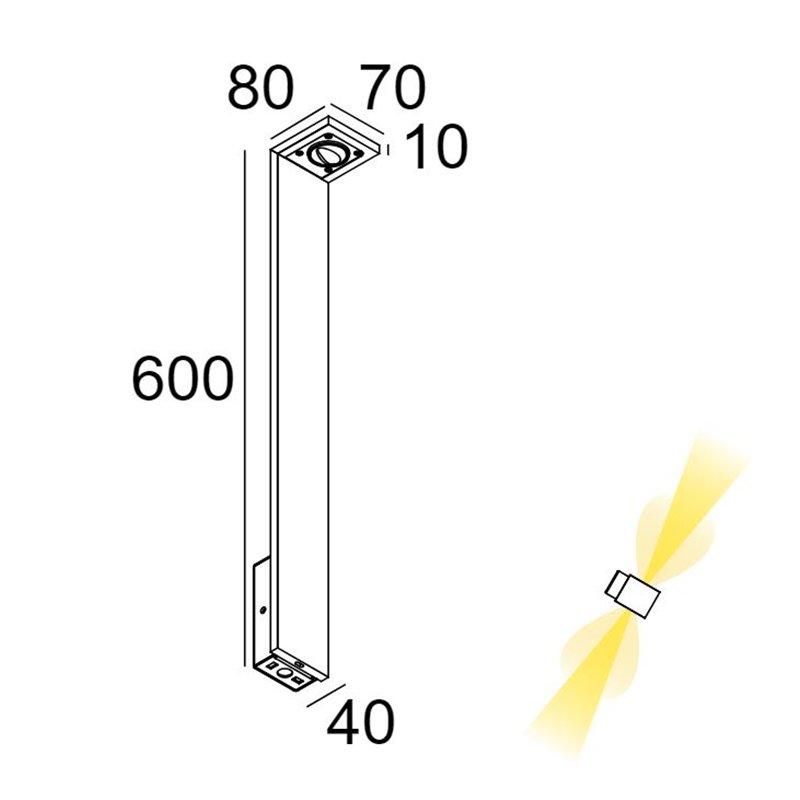 Delta Light Elbo Symmetric P 60 Lampadaire extérieur