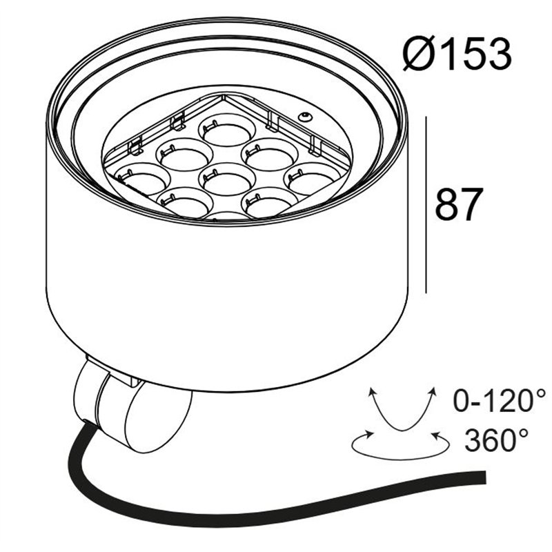 Delta Light FRAX MB POLE 927 LINEAR V DIM5 Lampadaire extérieurs