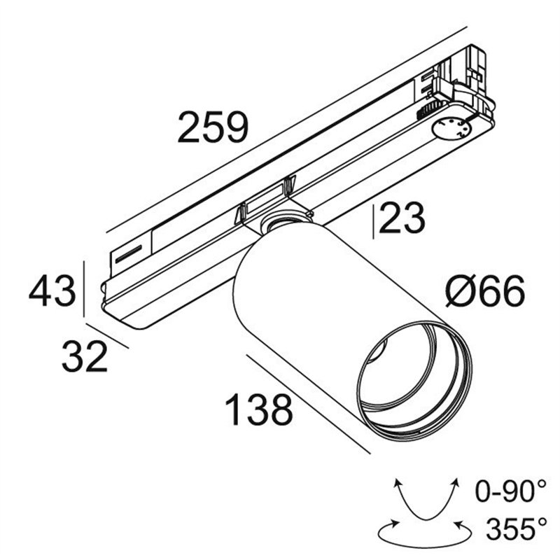 Delta Light SPY 66 TW ADM DIM5 Éclairage sur rail