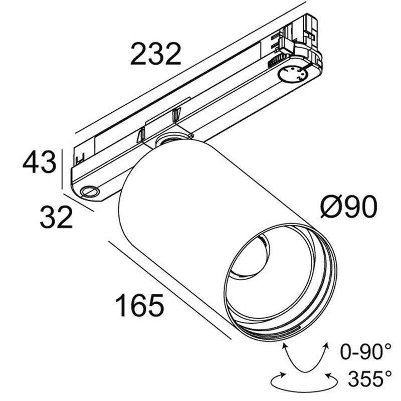 Delta Light SPY 90 ADM Éclairage sur rail